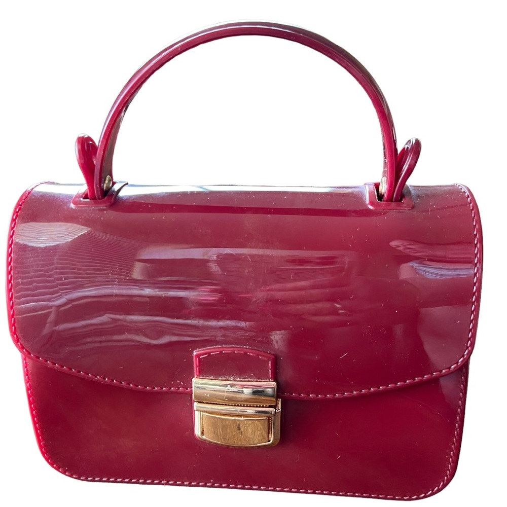 Jelly Purse Red Small Handbag Snap Buckle close retro
